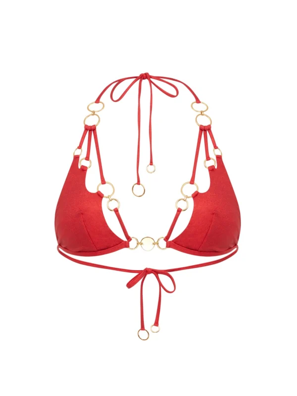 Agent Provocateur Davine Bikini Top in Red Foil