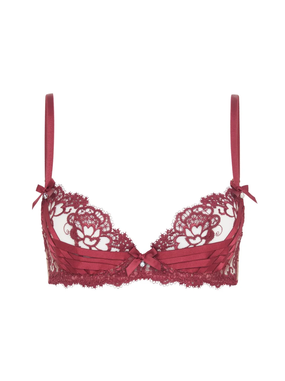 Agent Provocateur Dioni Plunge Underwired Bra in Burgundy