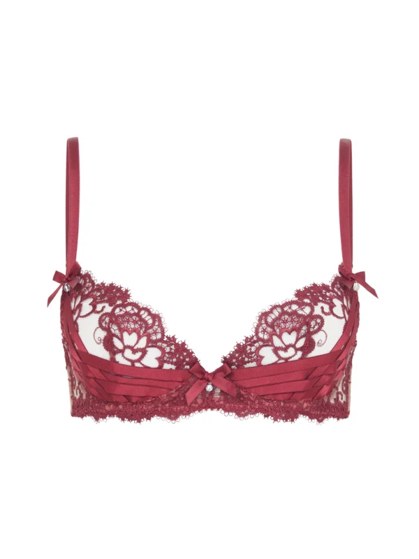 Agent Provocateur Dioni Plunge Underwired Bra in Burgundy
