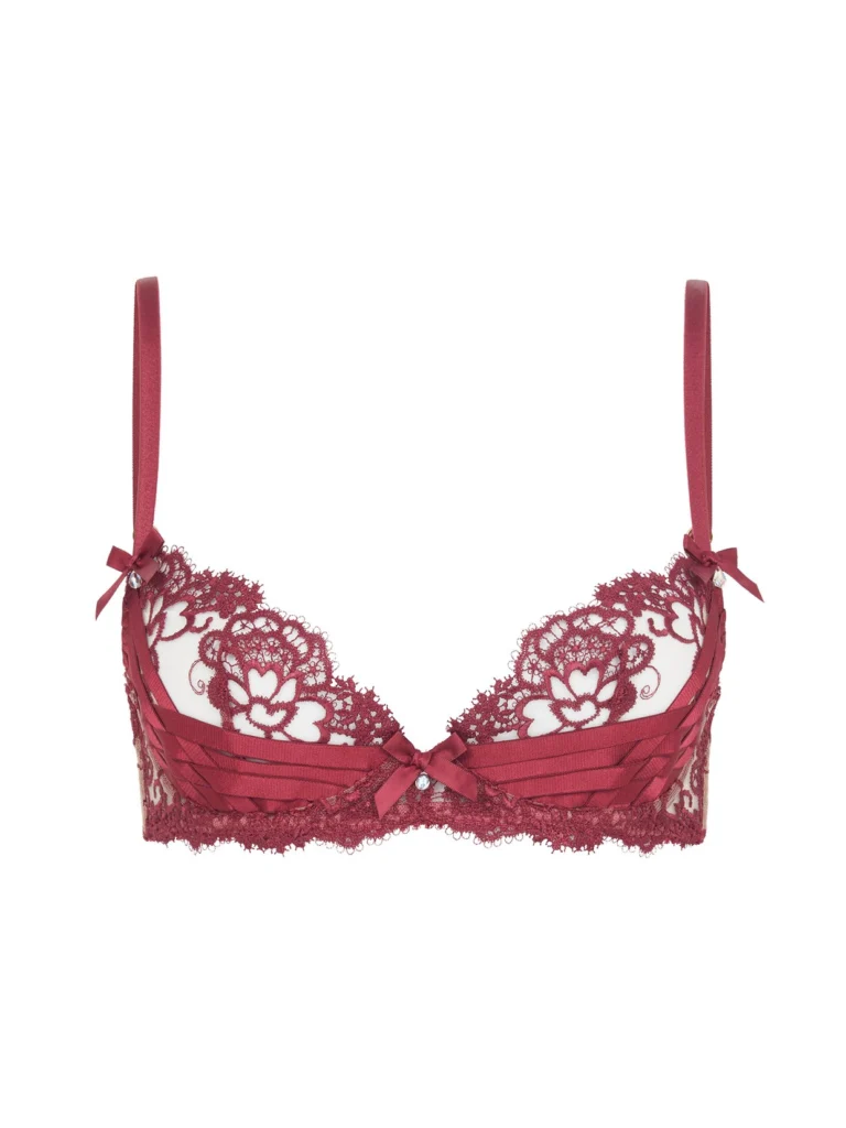Agent Provocateur Dioni Plunge Underwired Bra in Burgundy