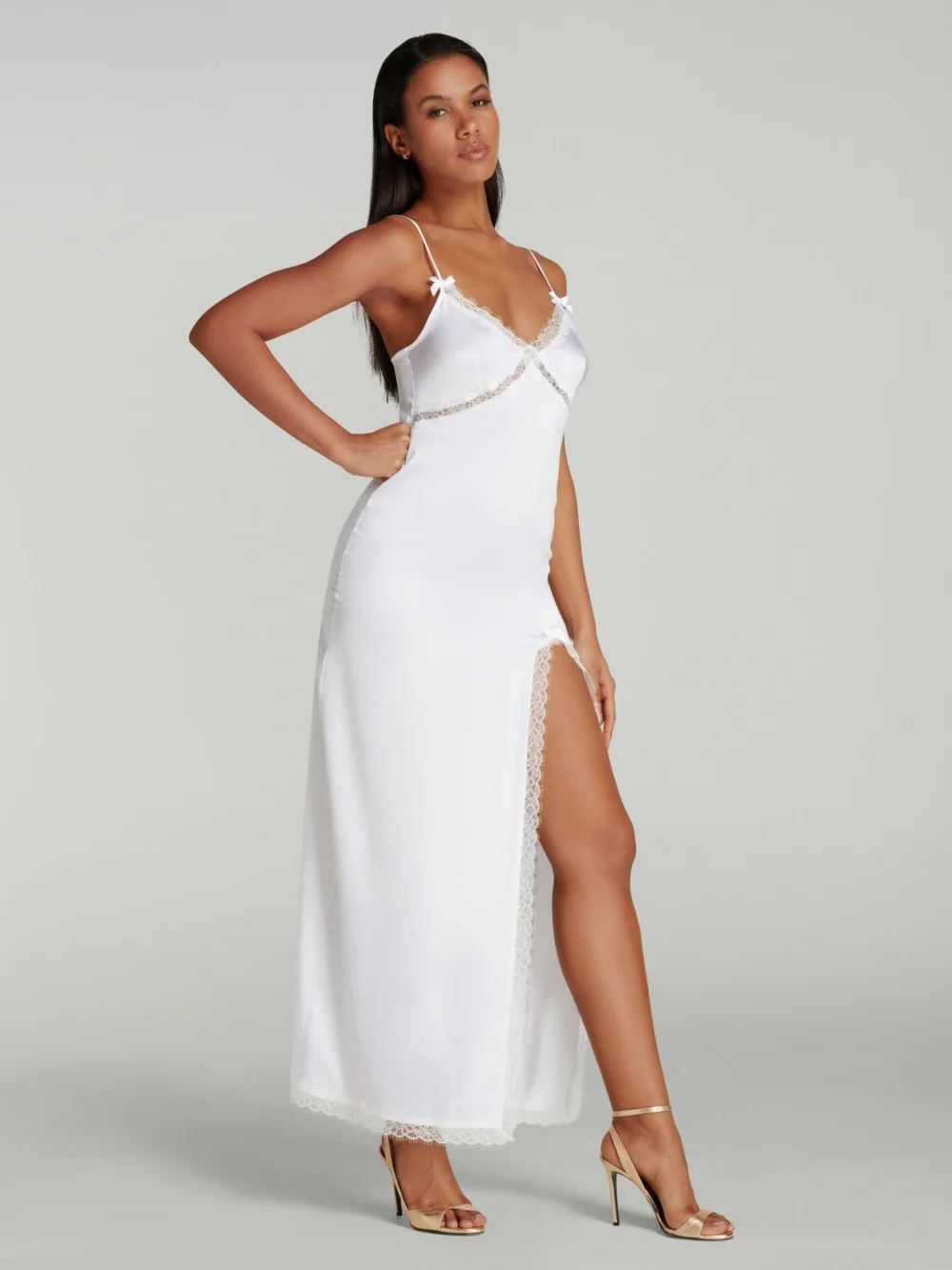 Agent Provocateur Gisele Long Slip in White, view 4