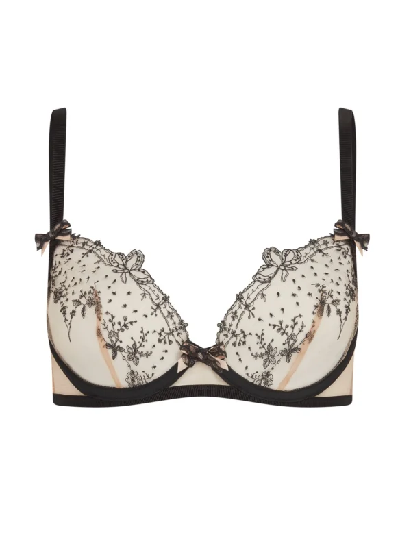 Agent Provocateur Graice Plunge Underwired Bra in Black Sand