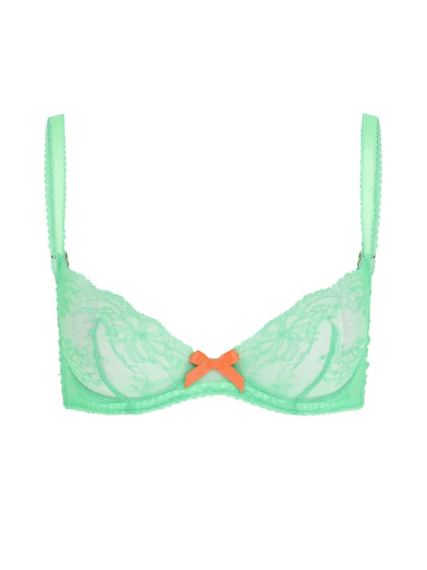 Agent Provocateur Isedora Plunge Underwired Bra in Green Neon Orange