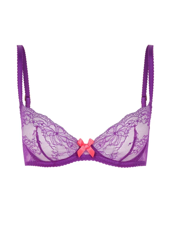 Agent Provocateur Isedora Plunge Underwired Bra in Purple Pink
