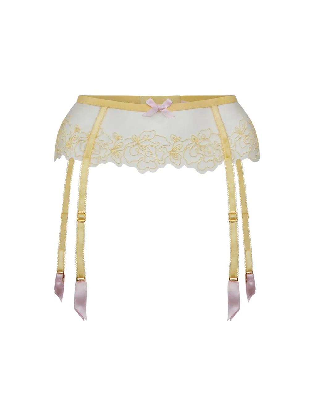 Agent Provocateur Juni Suspender in Yellow Pink