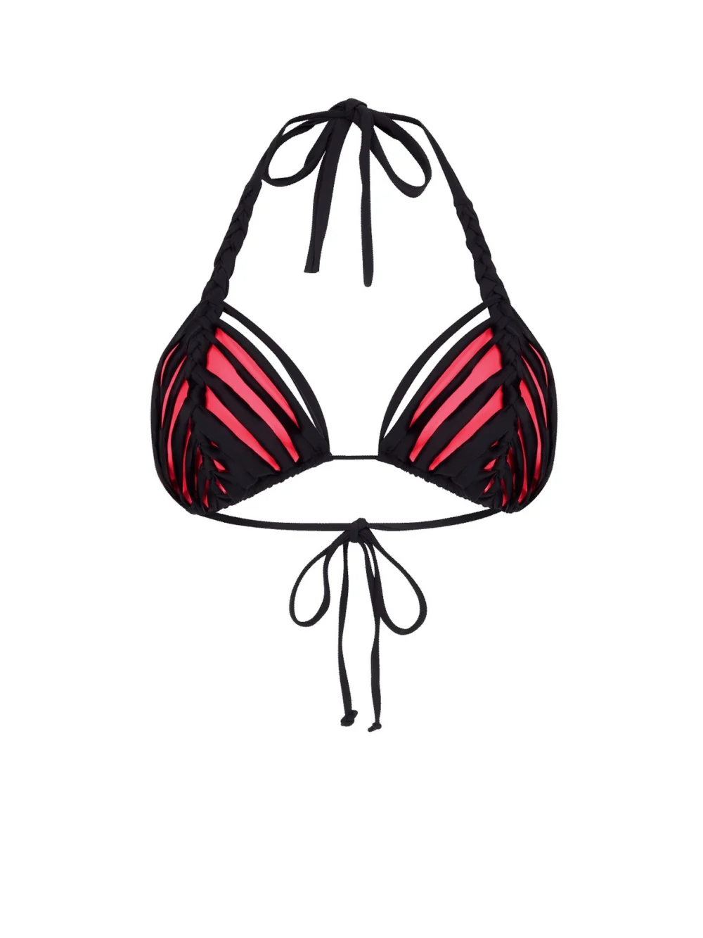 Agent Provocateur Laticia Bikini Top in black neon pink
