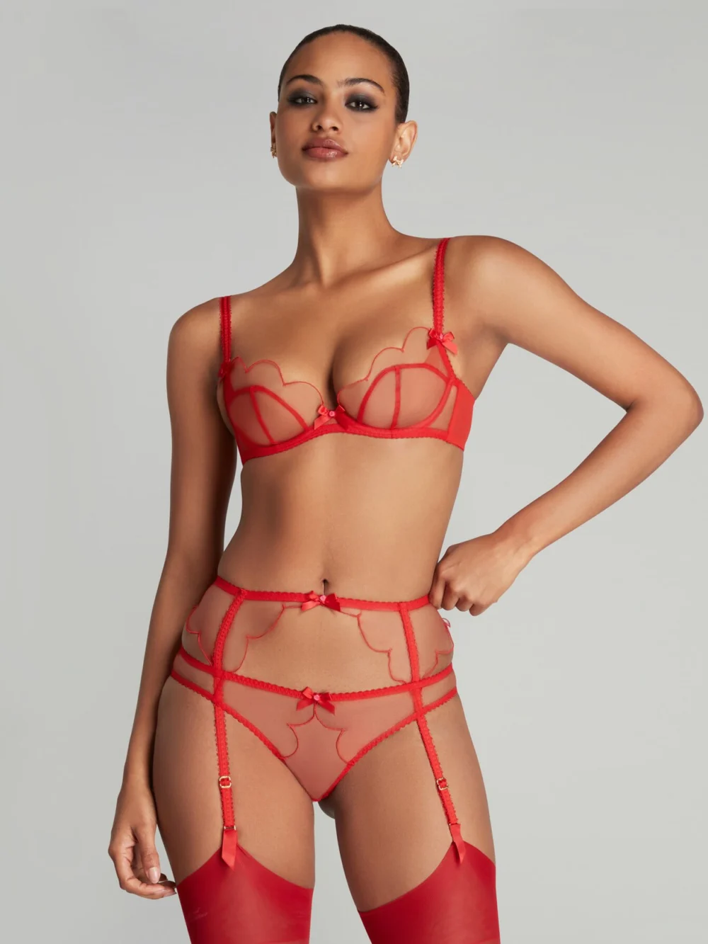 Agent Provocateur Lorna Suspender in Red, view 2