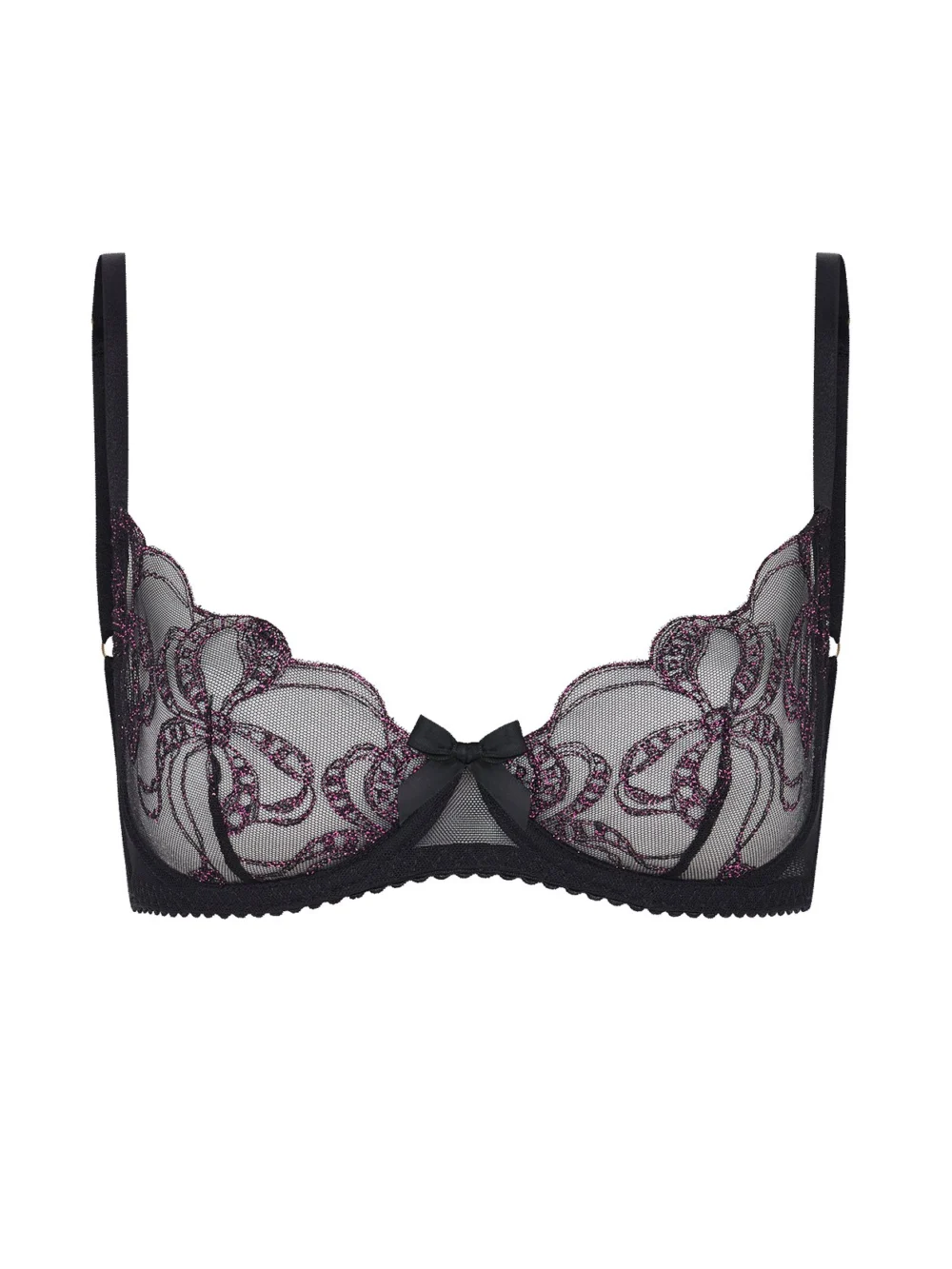 Agent Provocateur Louella Plunge Underwired Bra in black pink