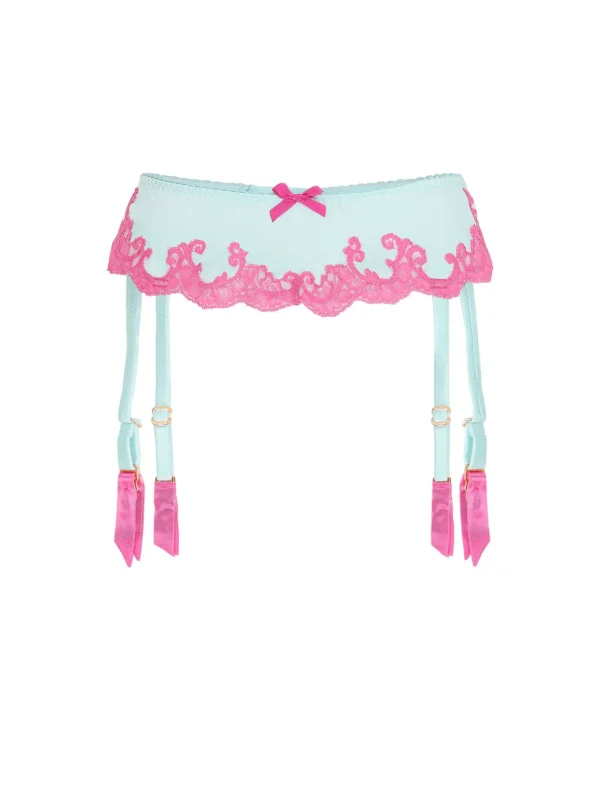 Agent Provocateur Molly Suspender in Mint Pink