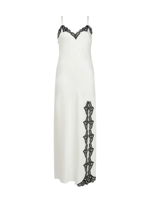 Agent Provocateur Nelle Long Slip in Ivory Black