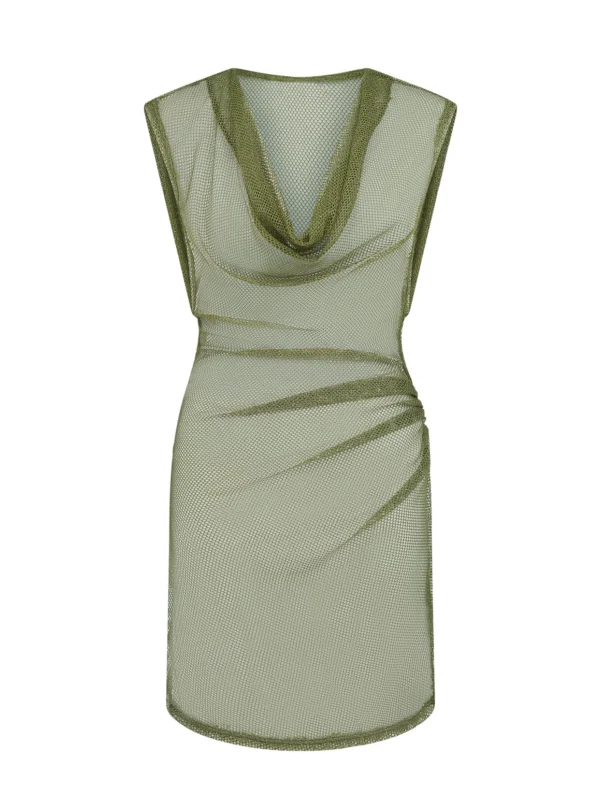 Agent Provocateur Orina Short Cover Up in Khaki