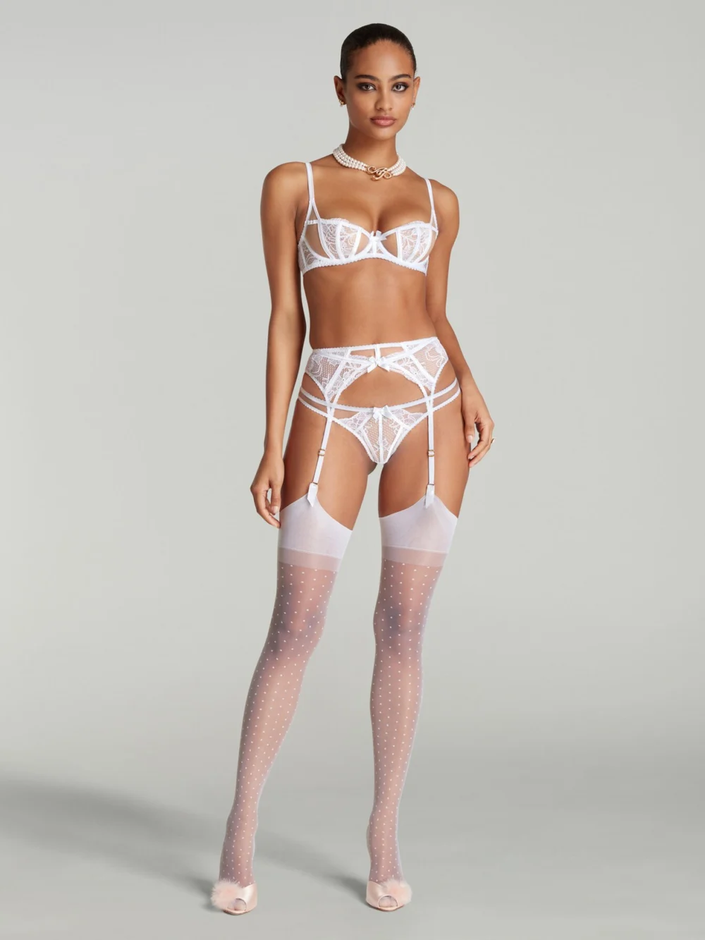 Agent Provocateur Rozlyn Suspender in White, view 3