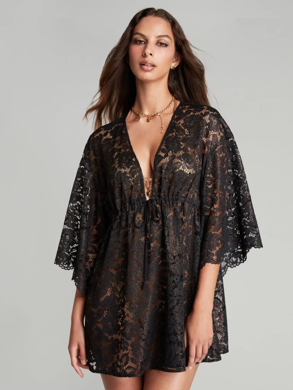 Agent Provocateur Trixa Kaftan in Black Gold, view 2