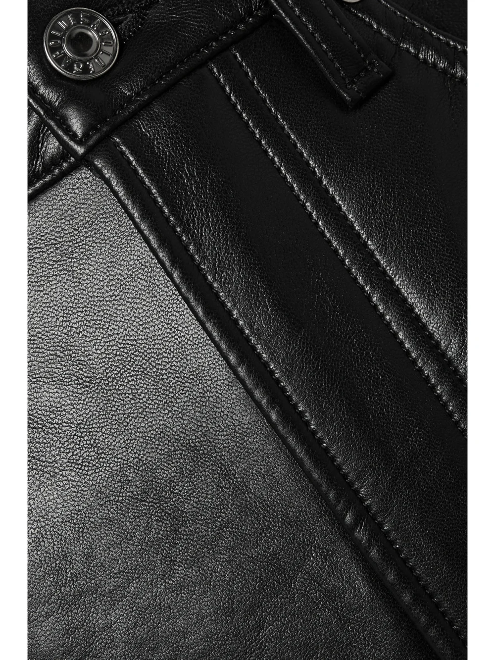 Close-up detail of the Agolde 90s Pinch Waist Leather-blend Straight-leg Pants