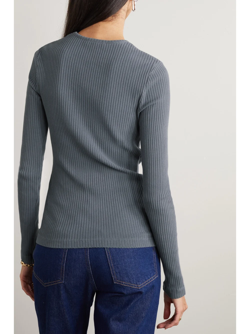 Back view of the Agolde Lyza Cutout Ribbed Cotton Top