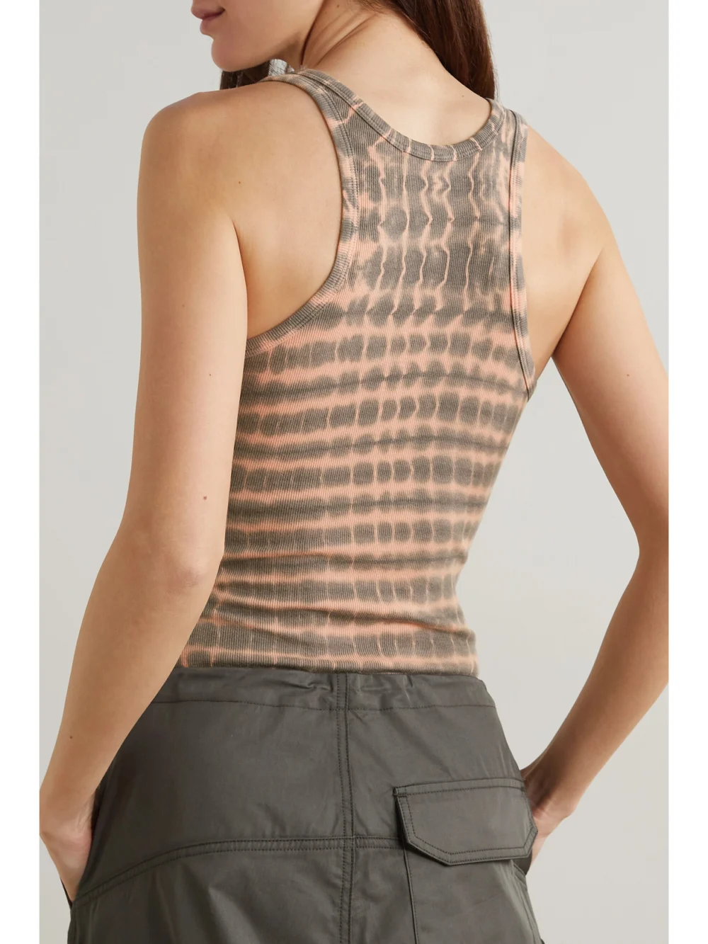 Back view of the Agolde Maria Tie-dyed Ribbed Stretch-jersey Bodysuit