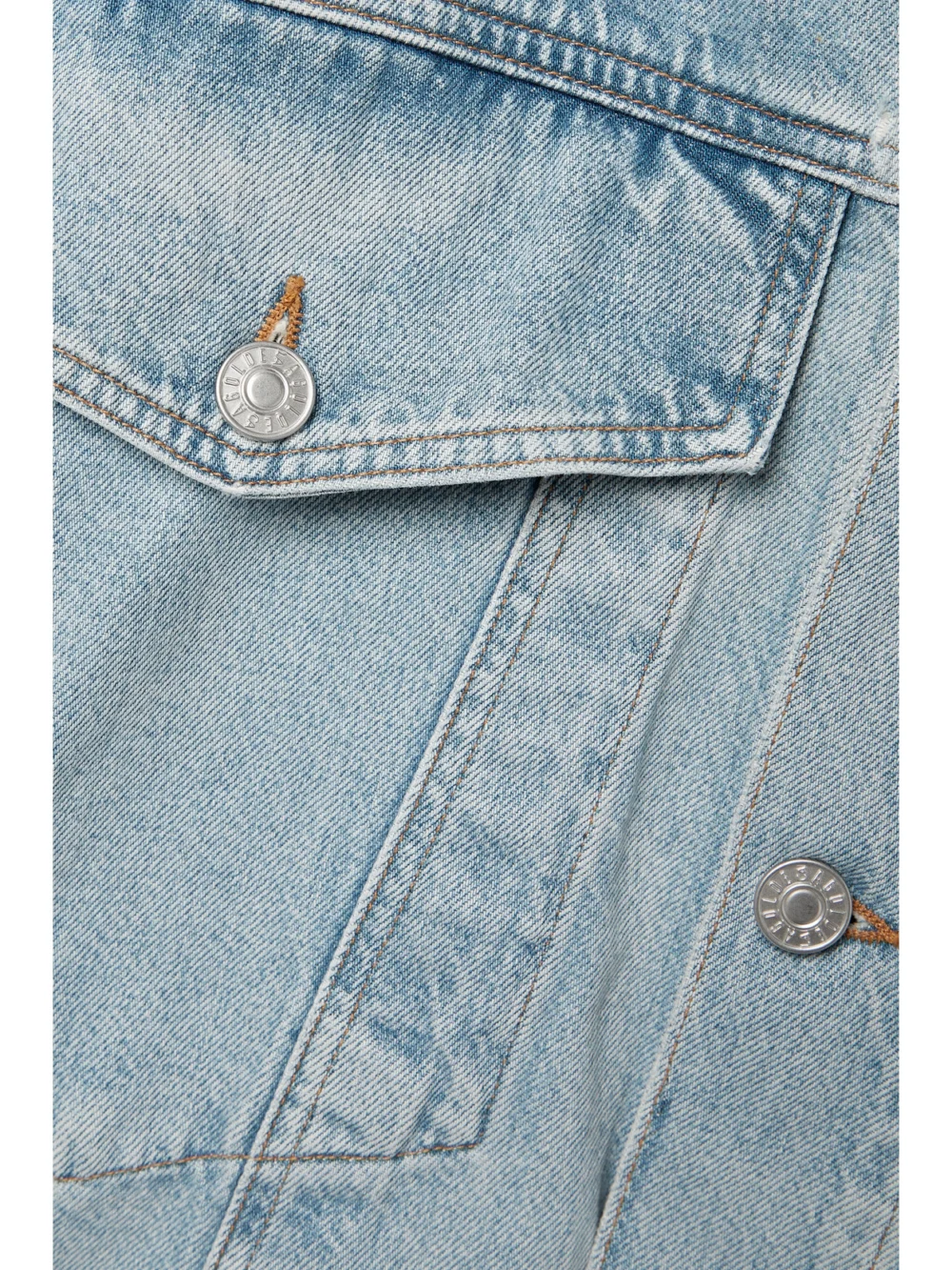 Close-up detail of the Agolde Wayne Oversized Organic Denim Jacket