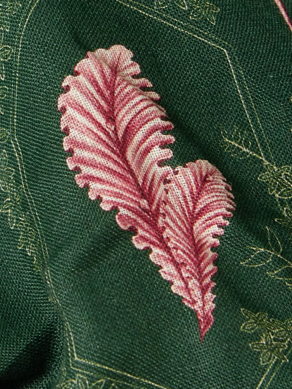 Close-up detail of the Agua by Agua Bendita Duria Floral-print Linen Top
