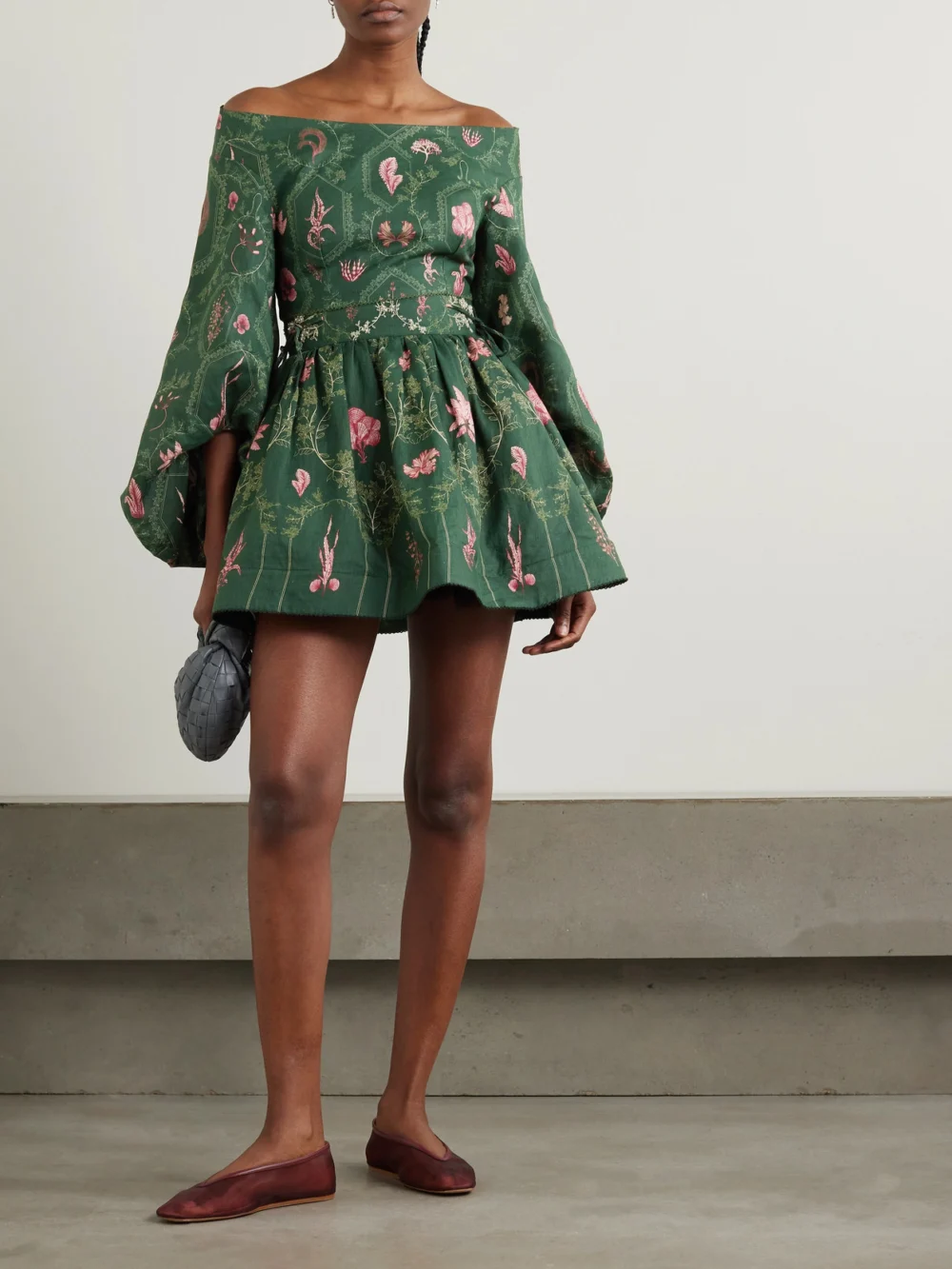Agua by Agua Bendita Duria Floral-print Linen Top, worn by a model