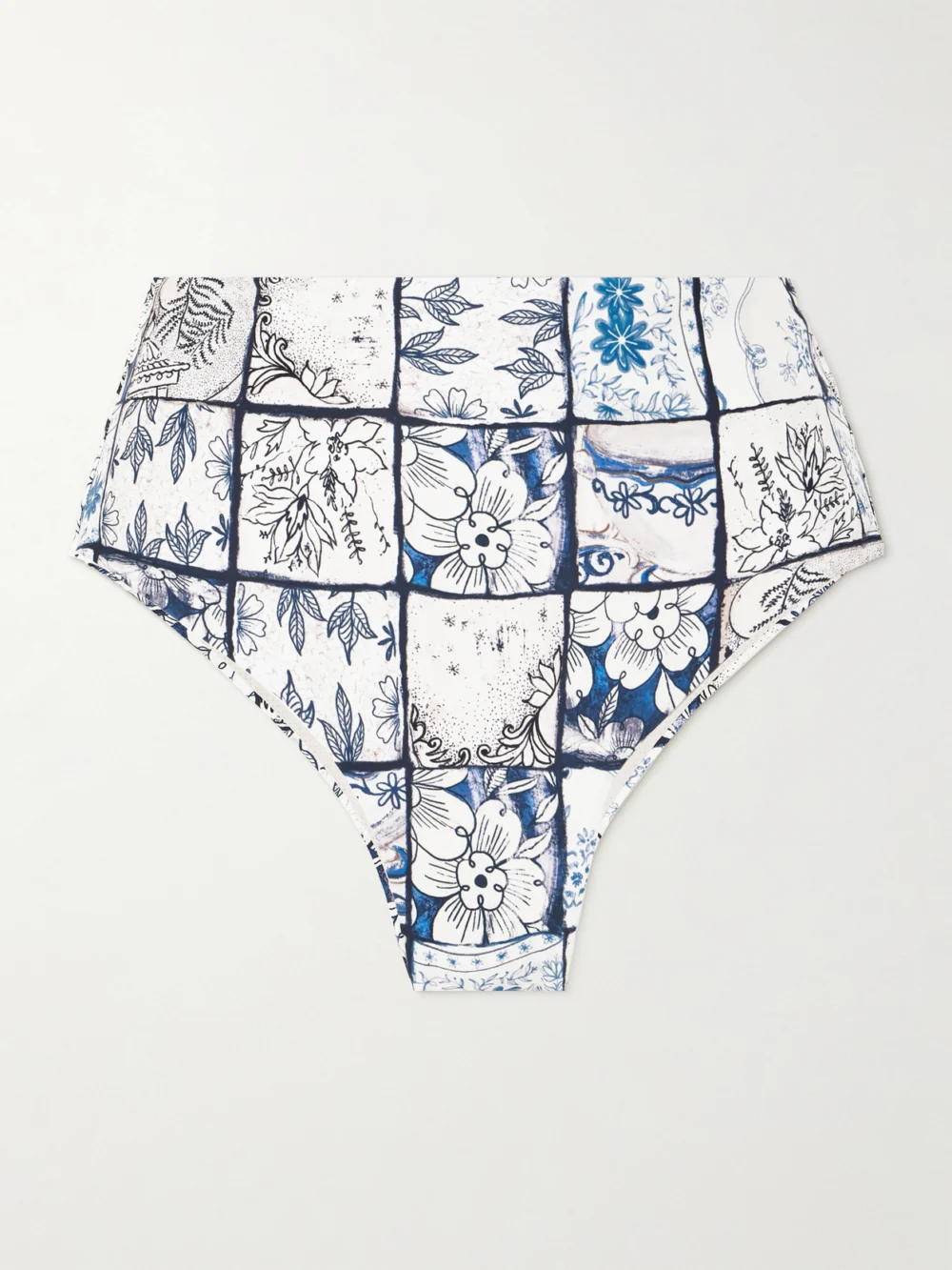 Agua by Agua Bendita Magenta Porcelaina Floral-print Recycled Bikini Briefs in blue