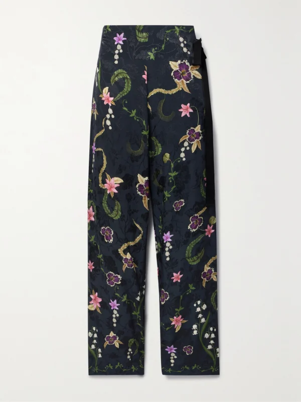 Agua by Agua Bendita Memoria Tesoro Floral-print Jacquard Straight-leg Pants