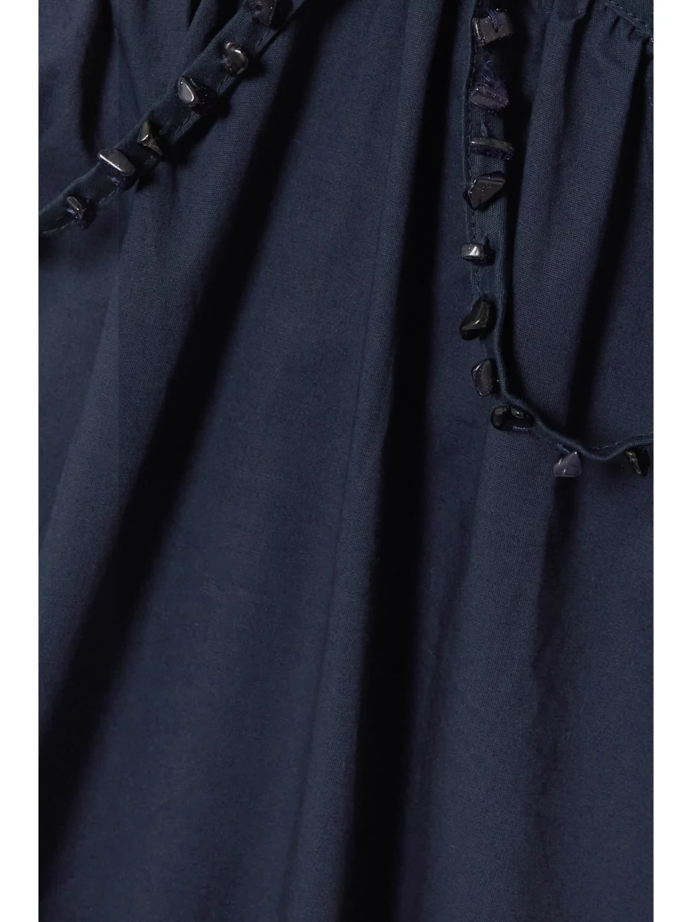 Close-up detail of the Agua by Agua Bendita Peonia Bead-embellished Cutout Cotton-poplin Maxi Dress