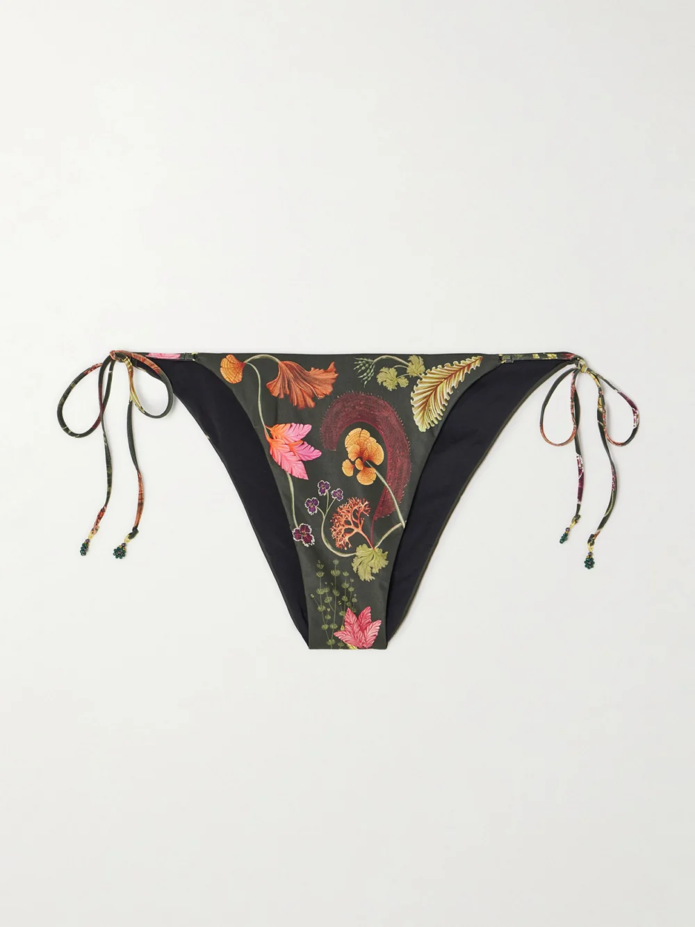 Agua by Agua Bendita Poema Habitat Embellished Floral-print Recycled Bikini Briefs in green