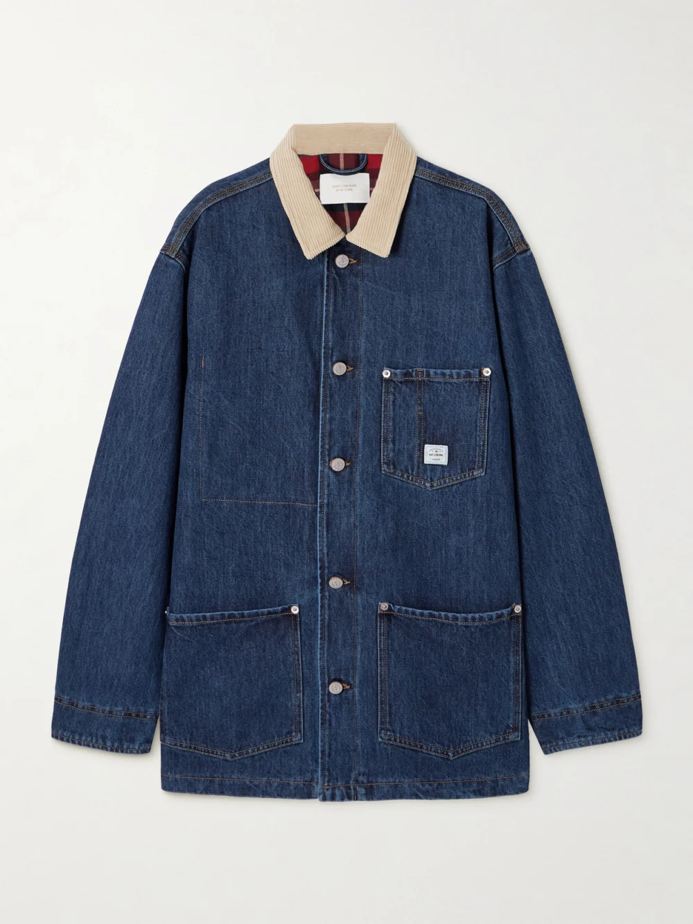 Aimé Leon Dore Corduroy-trimmed Denim Jacket in blue