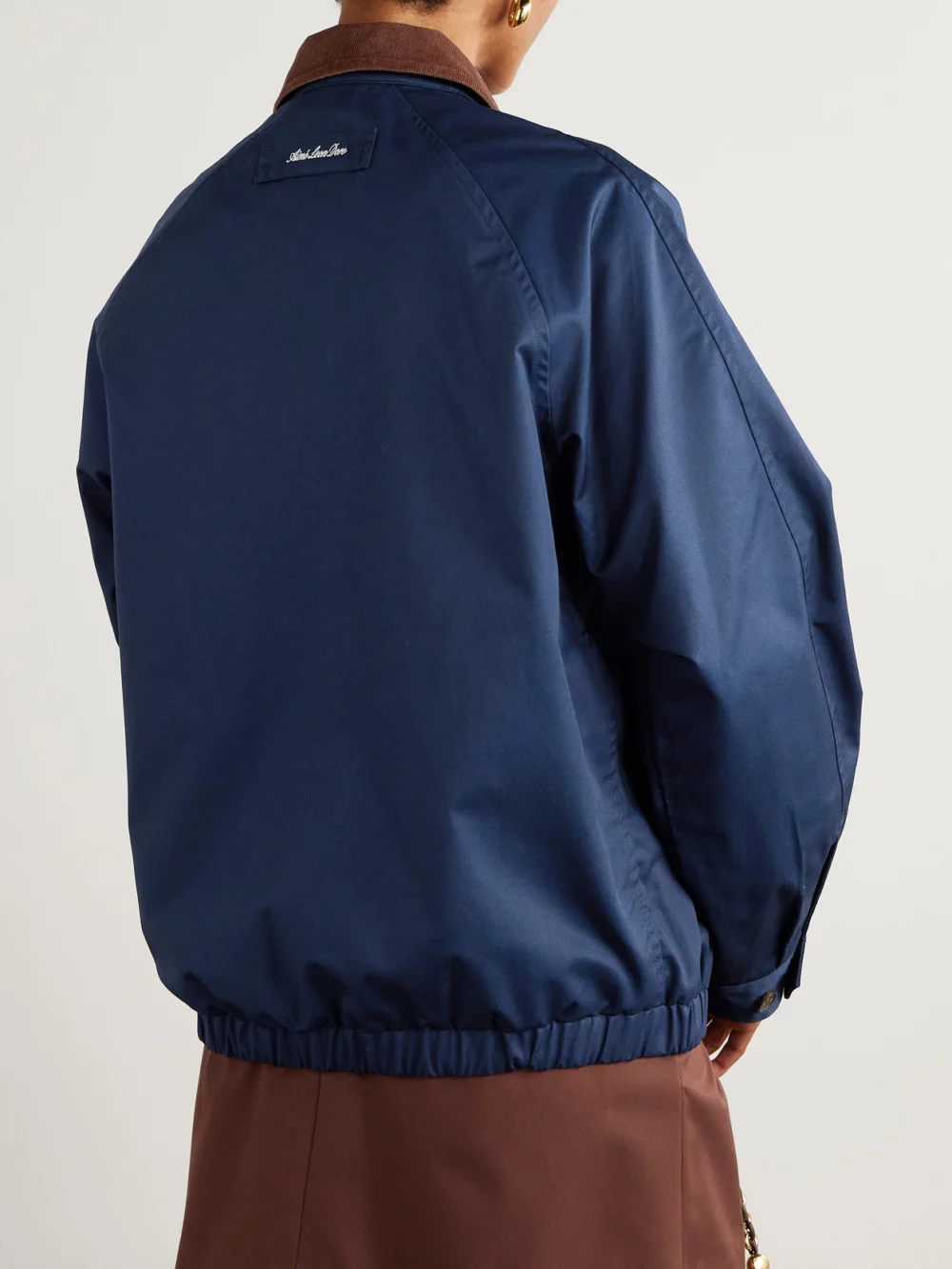Back view of the Aimé Leon Dore Embroidered Corduroy-trimmed Cotton-twill Blouson Jacket