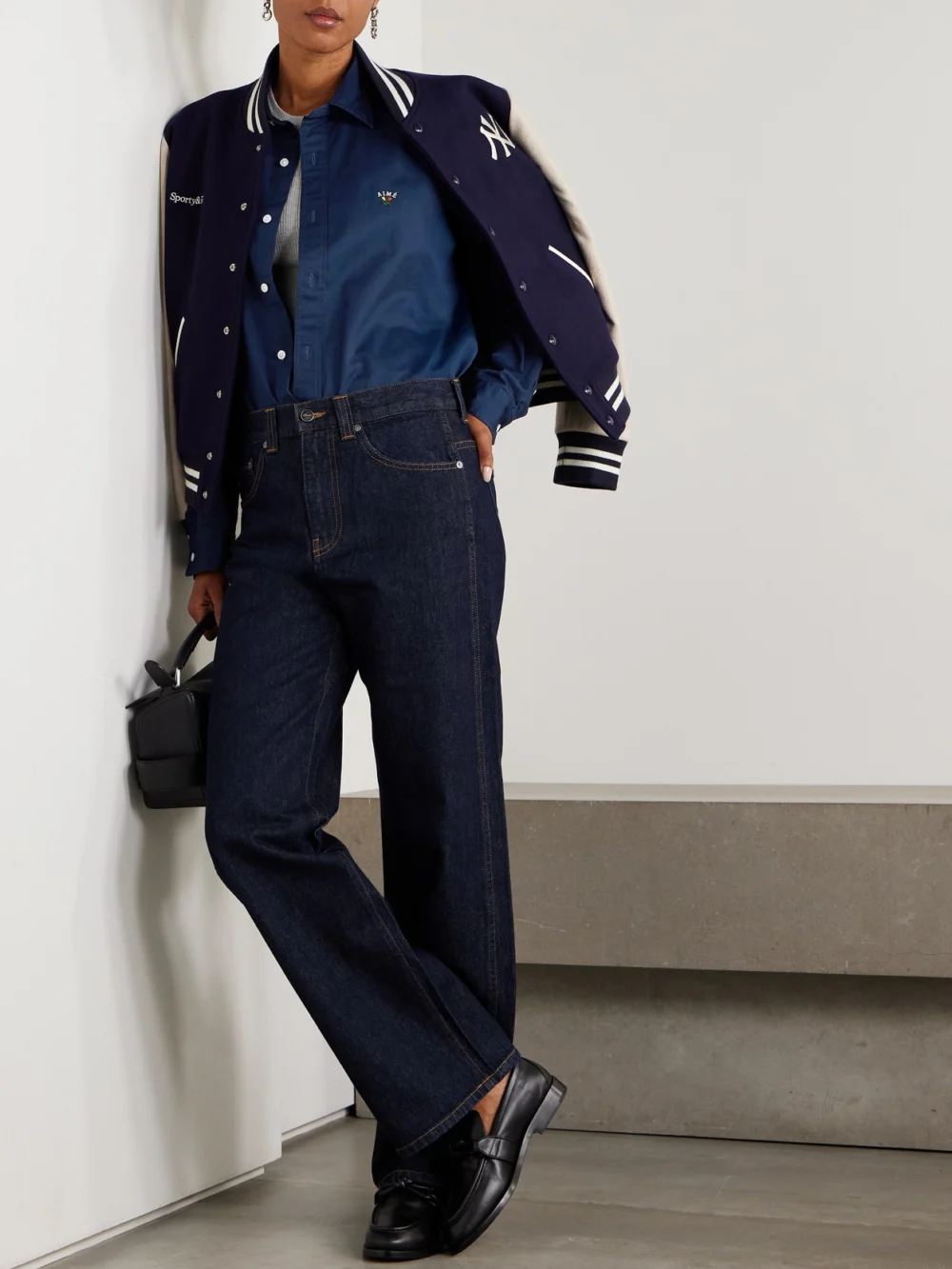 Aimé Leon Dore Embroidered Cotton-twill Shirt, worn by a model
