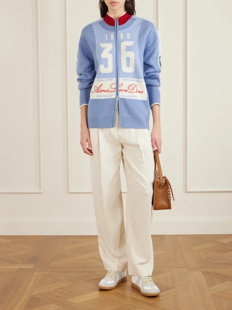 Aimé Leon Dore Jacquard-knit Wool Zip-up Cardigan