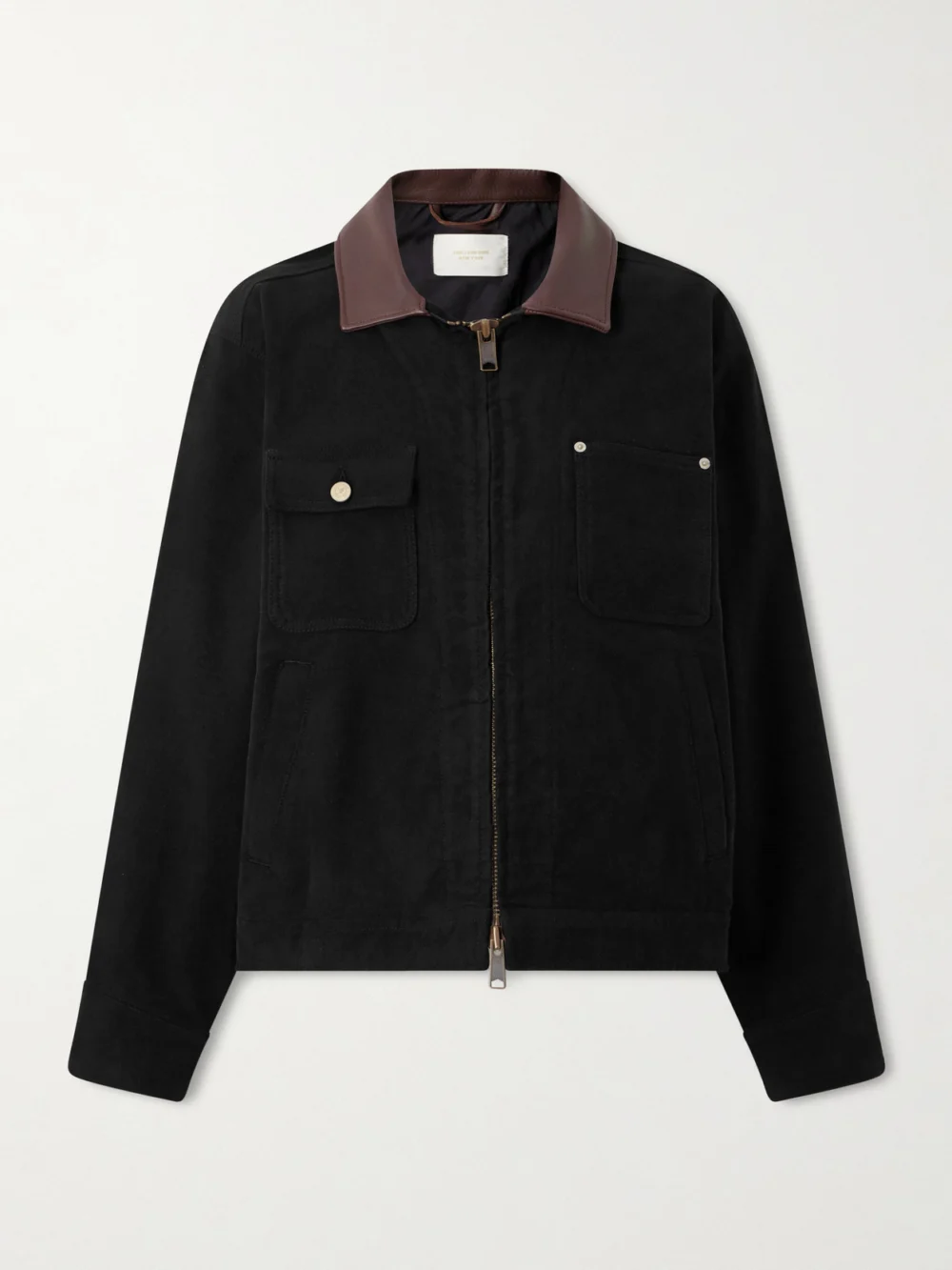 Aimé Leon Dore Ranch Leather-trimmed Cotton-canvas Jacket in black