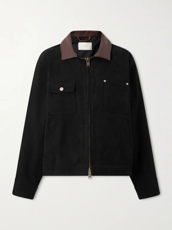 Aimé Leon Dore Ranch Leather-trimmed Cotton-canvas Jacket
