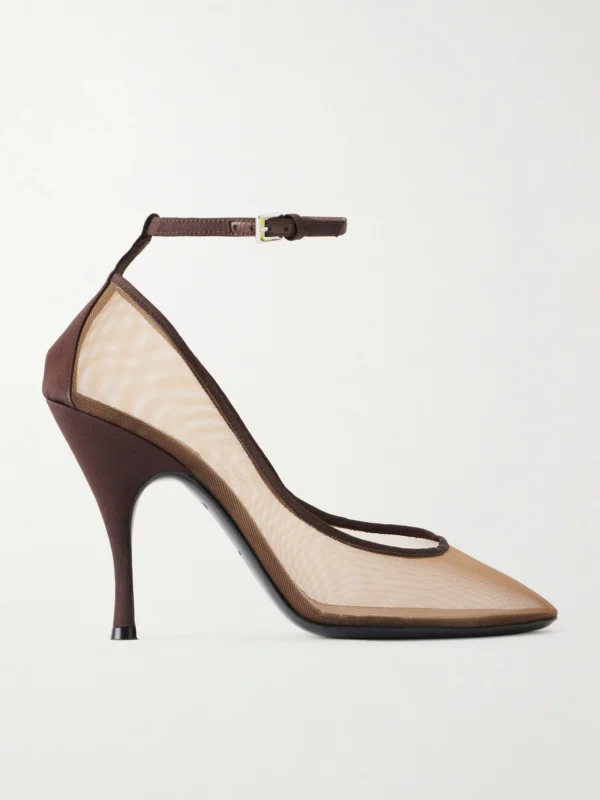 Alaïa 100 Grosgrain-trimmed Tulle Pumps
