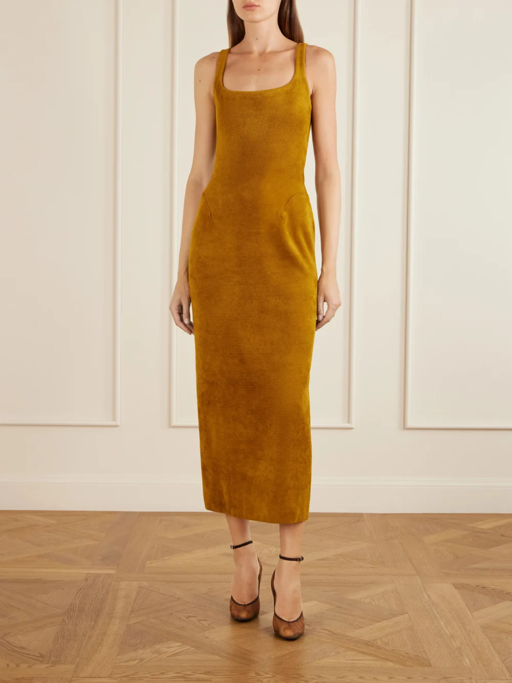 Alaïa 100 Grosgrain-trimmed Tulle Pumps, styled view