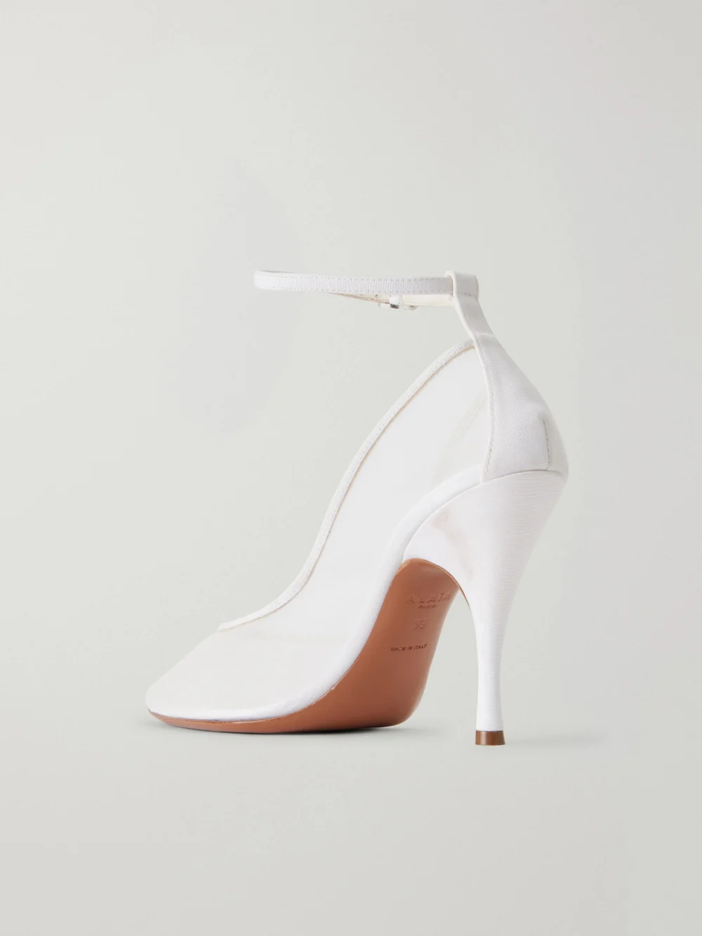 Back view of the Alaïa 100 Grosgrain-trimmed Tulle Pumps