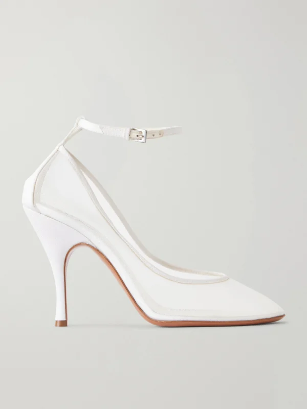 Alaïa 100 Grosgrain-trimmed Tulle Pumps