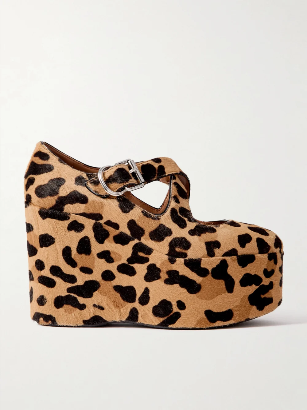 Alaïa 110 Leopard-print Calf Hair Platform Wedge Pumps in leopard print