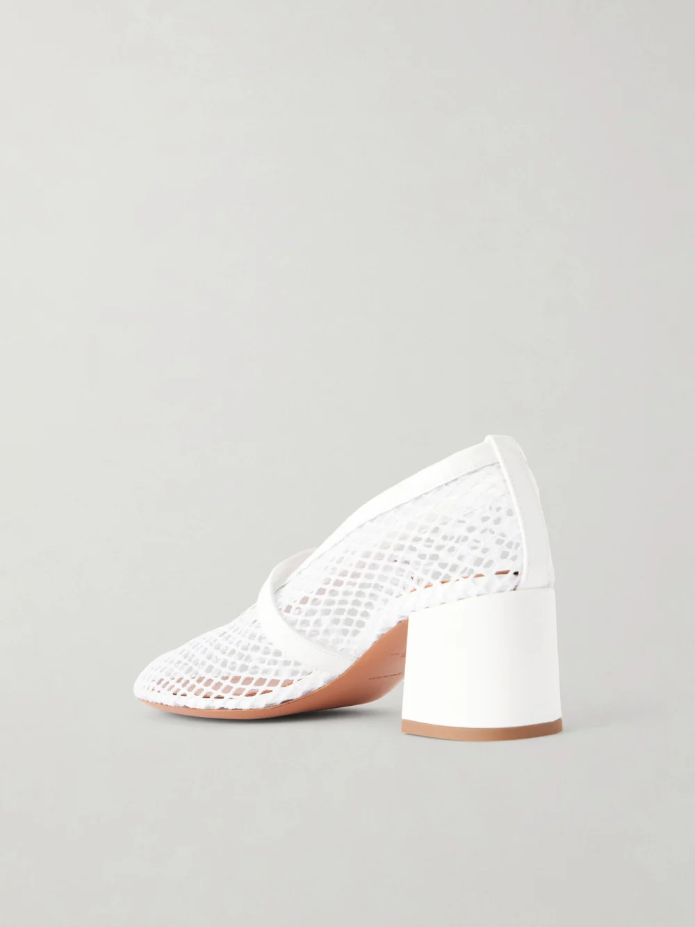 Back view of the Alaïa 55 Leather-trimmed Mesh Pumps