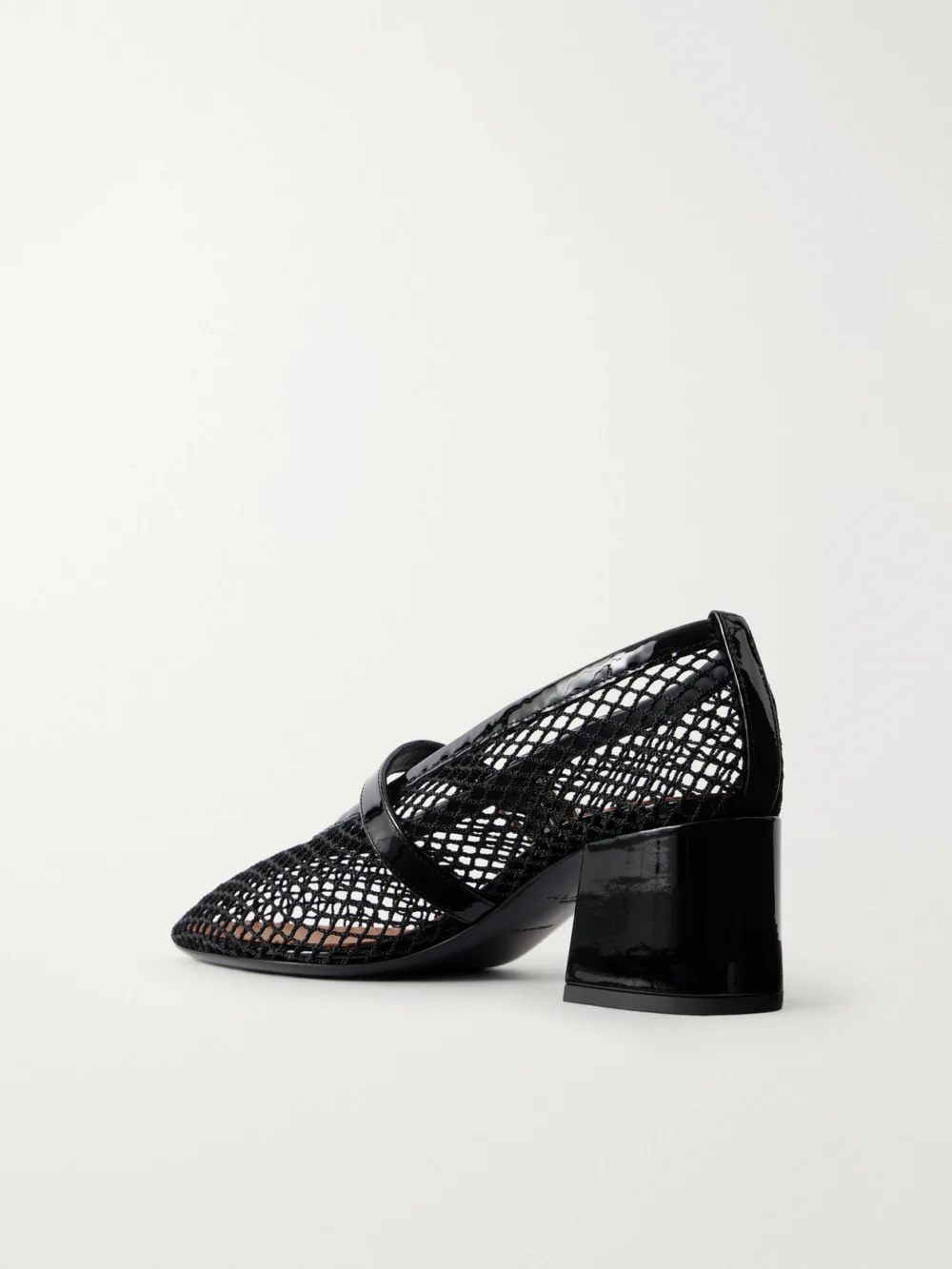 Back view of the Alaïa 55 Patent Leather-trimmed Mesh Pumps