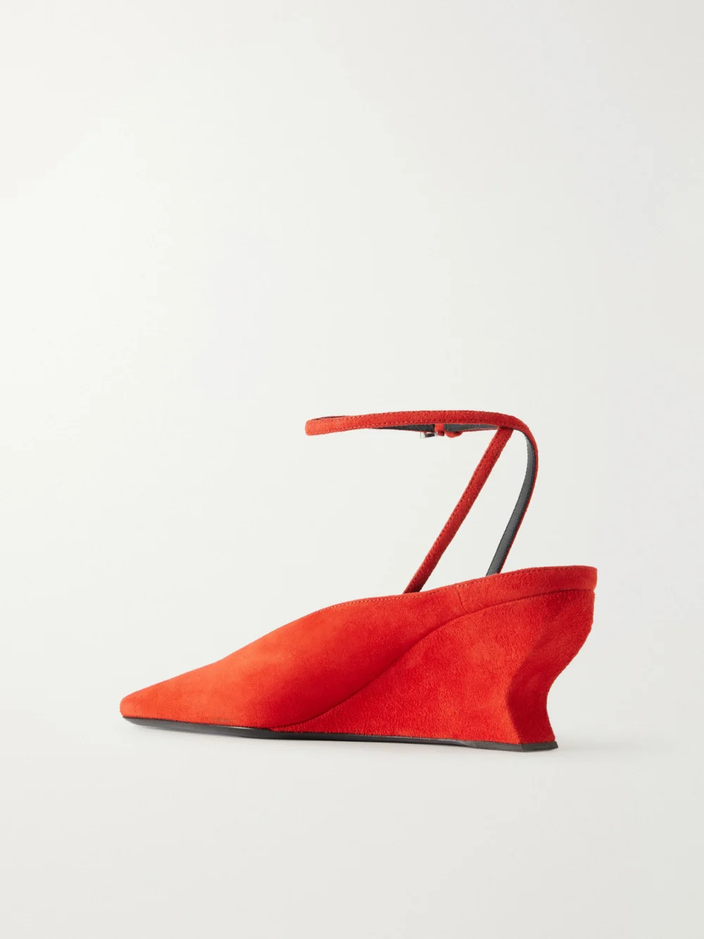 Back view of the Alaïa 60 Suede Wedge Pumps