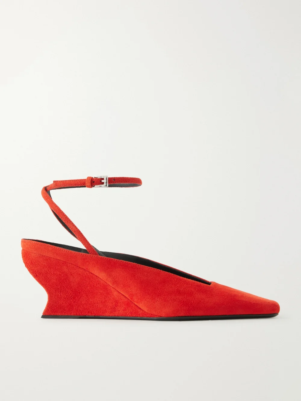 Alaïa 60 Suede Wedge Pumps in orange
