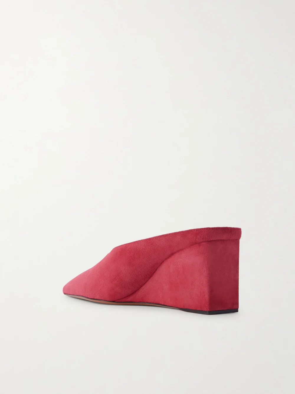 Back view of the Alaïa 75 Suede Point-toe Wedge Mules