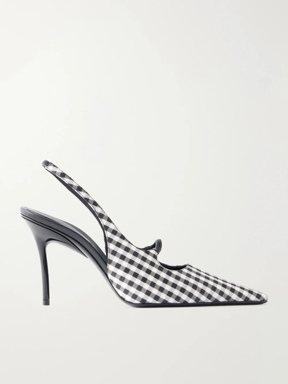 Alaïa 90 Checked Leather-trimmed Canvas Slingback Pumps in multi