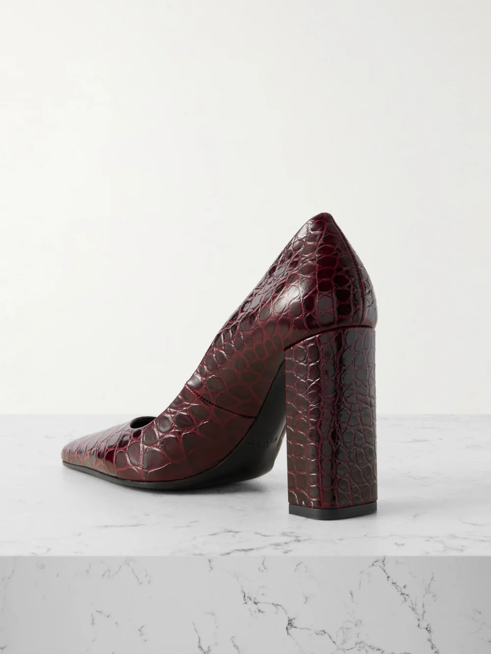 Back view of the Alaïa 90 Croc-effect Leather Pumps