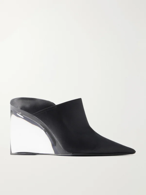 Alaïa 90 Satin Wedge Mules