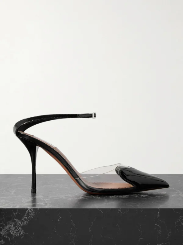Alaïa Caur 90 Pu and Patent-leather Pumps