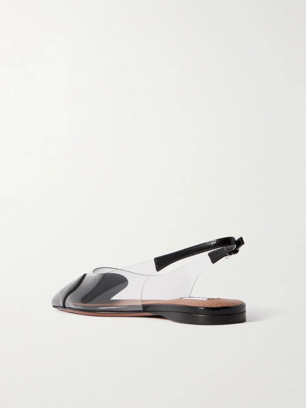 Back view of the Alaïa Caur Pu and Patent-leather Slingback Point-toe Flats