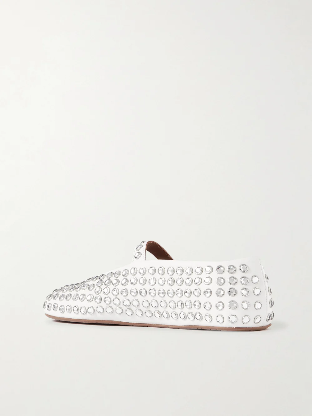 Back view of the Alaïa Crystal-embellished Leather Ballet Flats