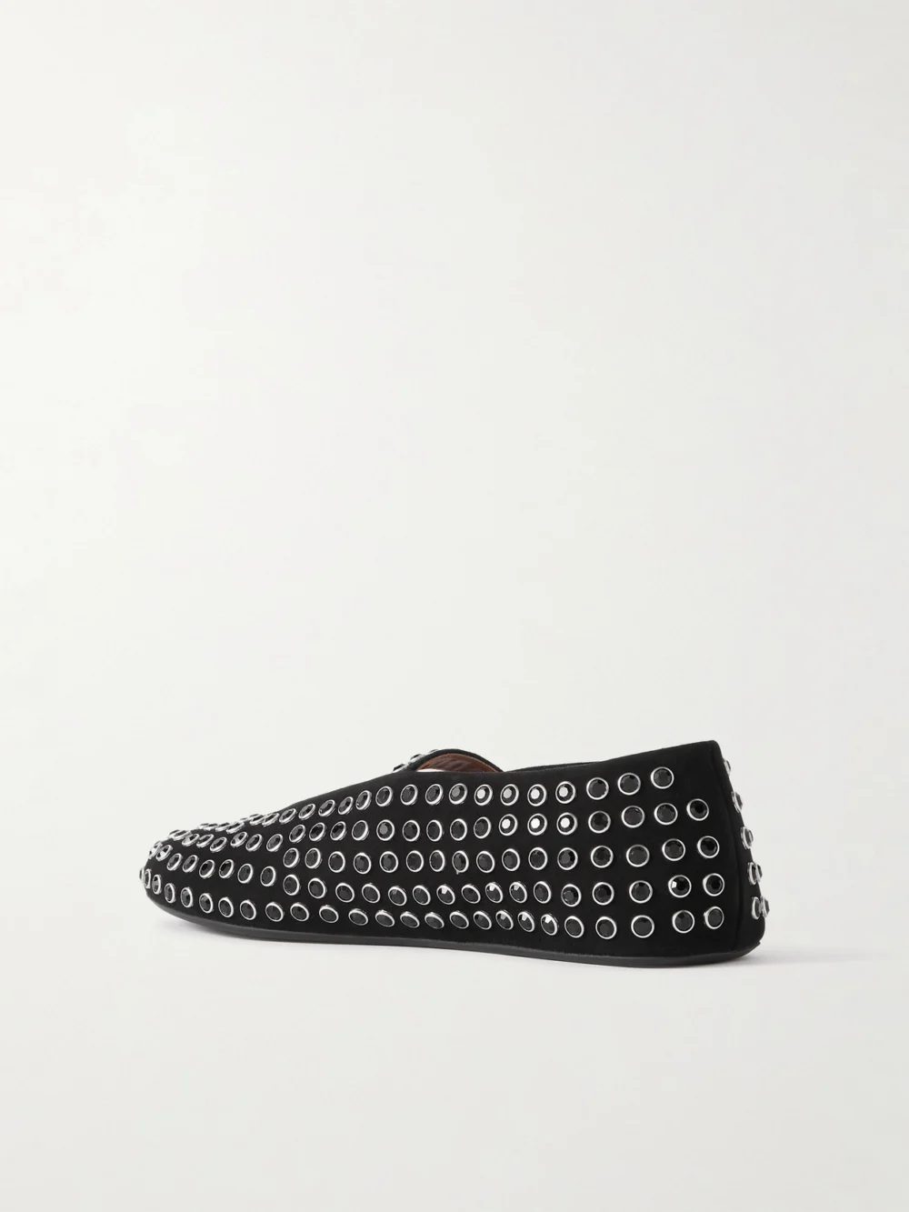 Back view of the Alaïa Crystal-embellished Suede Ballet Flats
